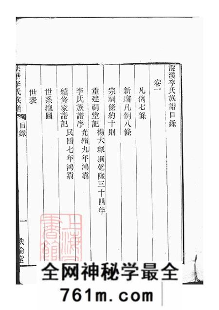 上海秩伦堂法华李氏宗谱六卷