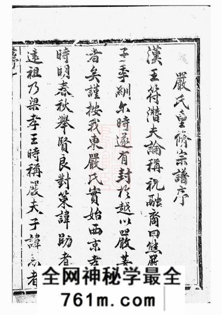 东阳天水严氏宗谱五卷