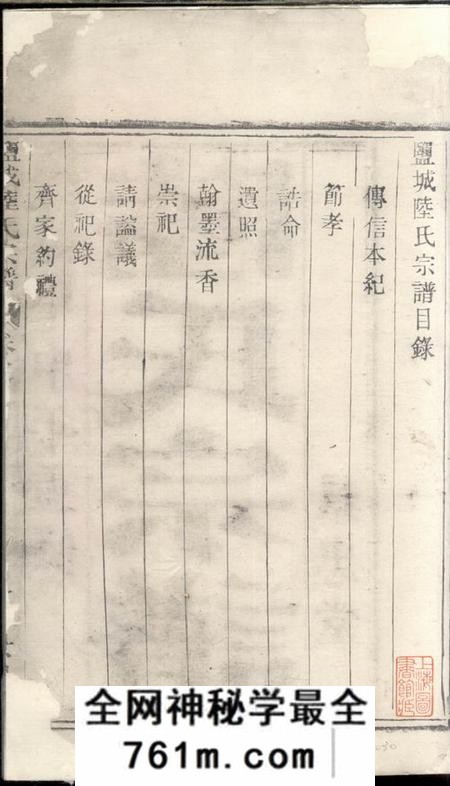 盐城景忠堂盐城陆氏宗谱七卷
