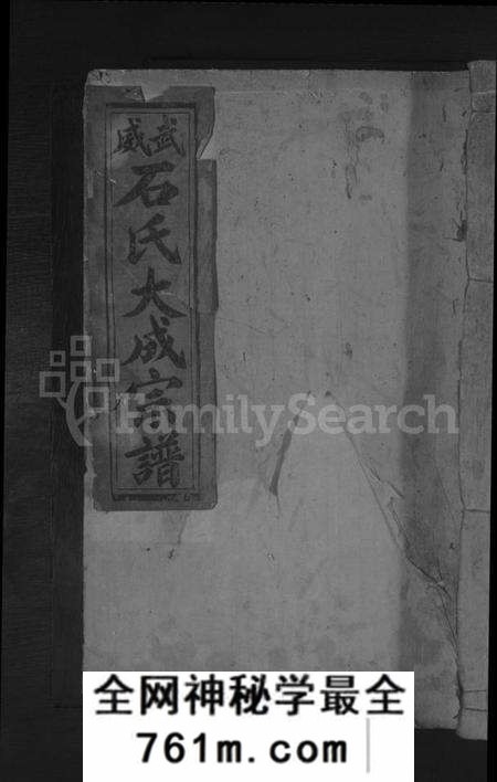 江西石氏族谱-武威石氏大成宗谱 [残卷].pdf电子版