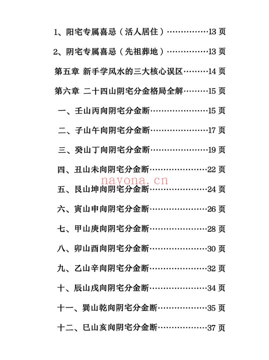 杨公二十四山分金断204页PDF 风水秘本