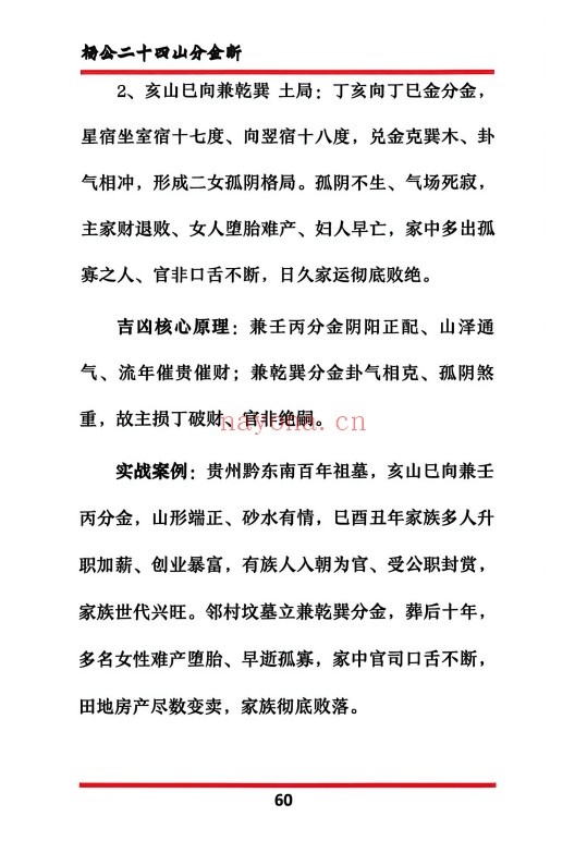 杨公二十四山分金断204页PDF 风水秘本