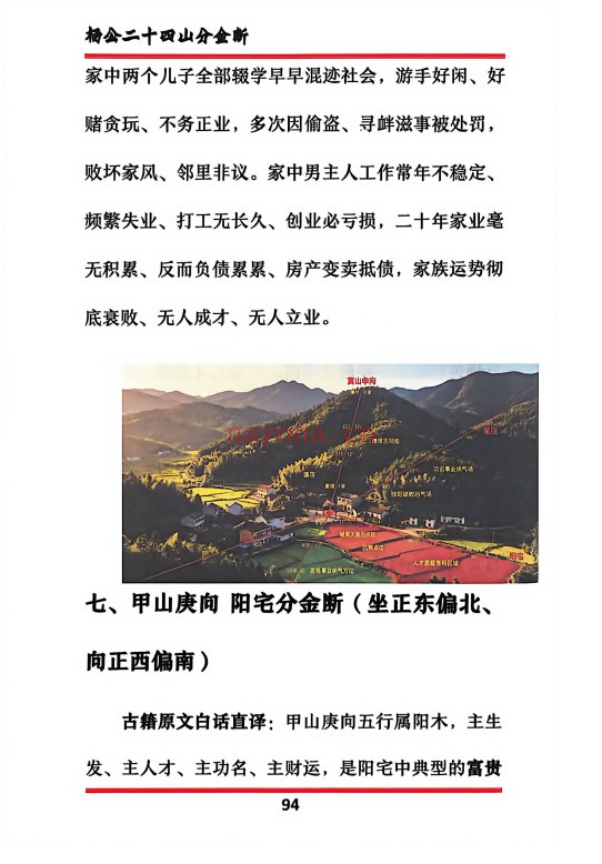 杨公二十四山分金断204页PDF 风水秘本