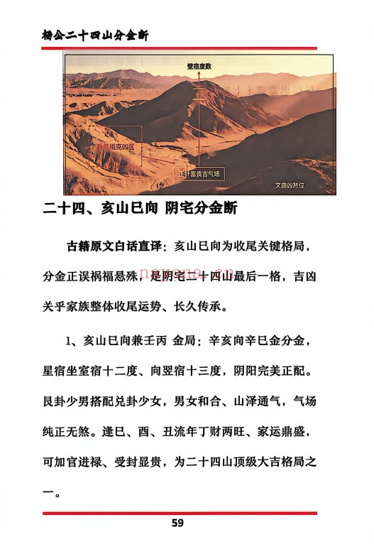 杨公二十四山分金断204页PDF 风水秘本