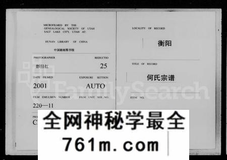 湖南何氏族谱-衡阳何氏宗谱 [15卷,及卷首].pdf电子版