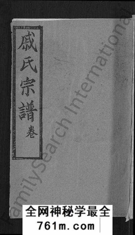 湖北漆氏戚氏族谱-戚(漆)氏宗谱 [卷数不详](别名：戚氏宗谱、漆氏宗谱).pdf电子版