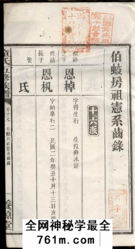 湘潭养源堂中湘双林童氏五修族谱