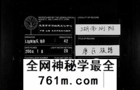 湖南廖氏族谱-廖氏族谱 [10卷,首1卷,牌谱1卷].pdf电子版