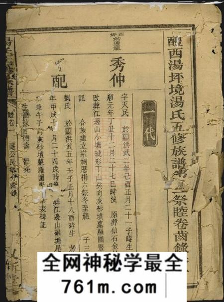 醴陵又新堂醴西汤坪境汤氏五修族谱