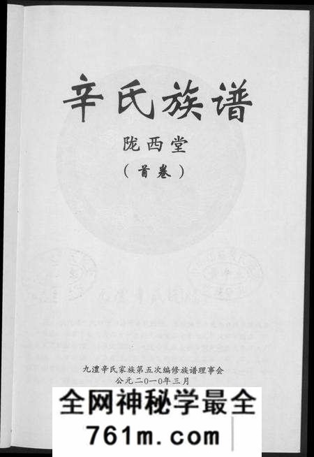 湖南辛氏族谱-辛氏族谱.陇西堂.pdf电子版