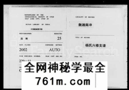 湖南杨氏族谱-衡湘南冲杨氏六修支谱 [15卷,含卷首].pdf电子版