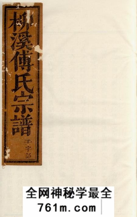 浦阳柳溪傅氏宗谱