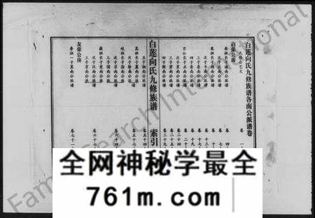 湖南向氏族谱-白莲向氏九修族谱 [73卷,及索引].pdf电子版