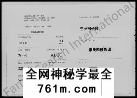 湖南廖氏族谱-宁乡桐子岭廖氏四修族谱 [9卷,首5卷,末1卷].pdf电子版