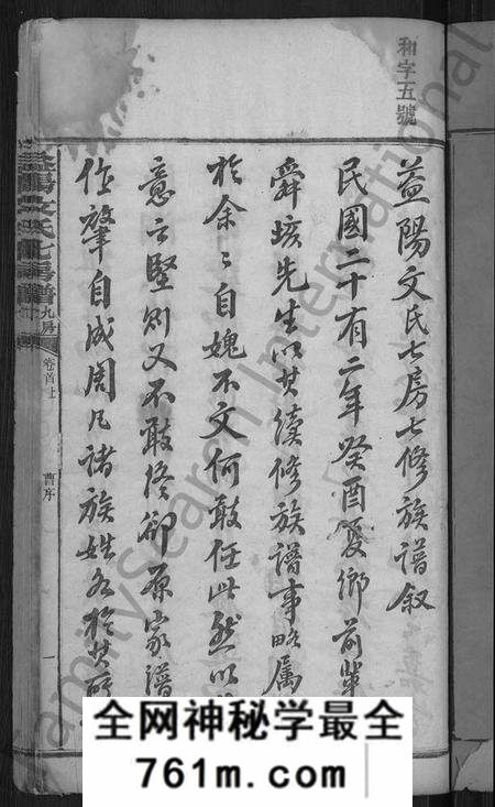 湖南文氏族谱-益阳文氏七房谱, 九房附 [28卷,首2卷,末1卷].pdf电子版