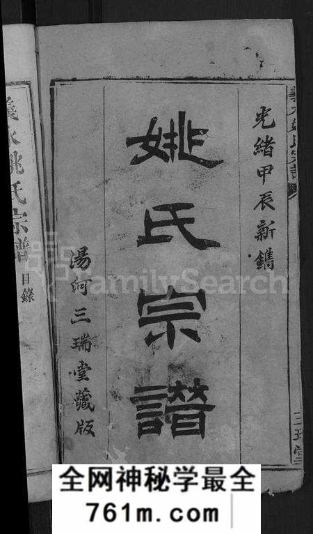 湖北姚氏族谱-义水姚氏宗谱 [27卷](别名：姚氏宗谱).pdf电子版