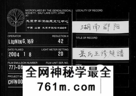 湖南岳氏族谱-岳氏五修族谱 [29卷,首4卷].pdf电子版