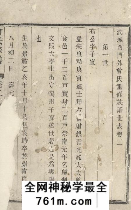 润州三省堂润城西门外曾氏重修族谱