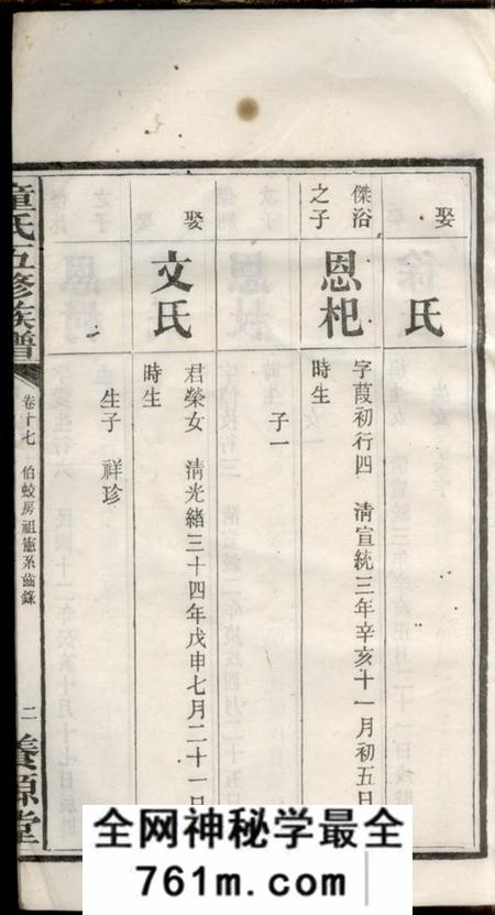 湘潭养源堂中湘双林童氏五修族谱