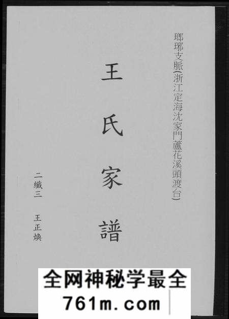 浙江王氏族谱-王氏家谱. 琅琊支派.pdf电子版