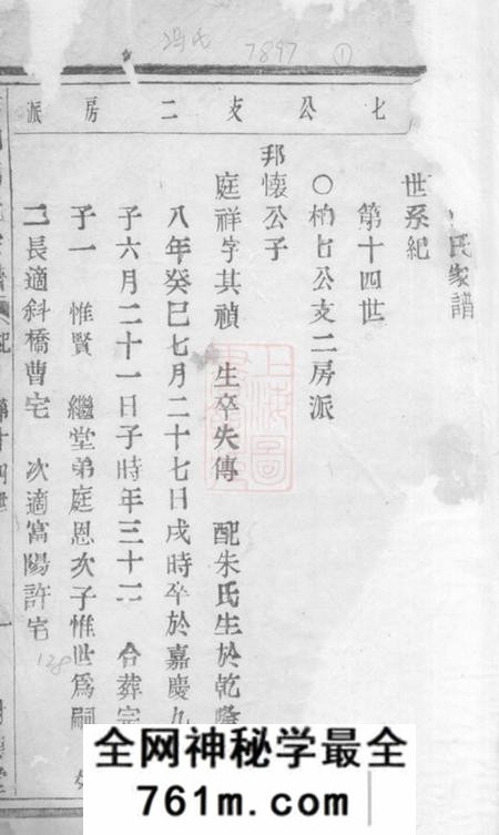 海宁树德堂赭山冯氏家谱不分卷