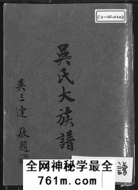广东、福建吴氏族谱-吴氏大族谱 [上下2册].pdf电子版