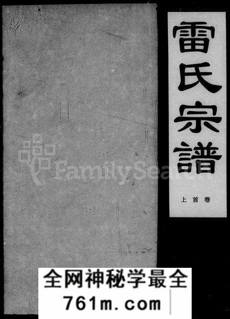 湖北雷氏族谱-雷氏宗谱 [40卷,及卷首].pdf电子版