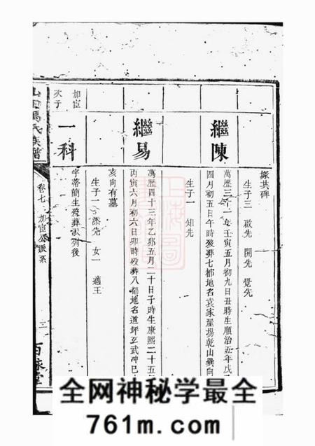 山田百盳堂山田冯氏族谱
