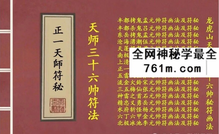 正一天师符秘《龙虎山天师府三十六帅秘符画法》28双页