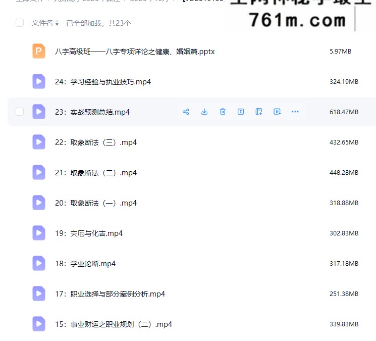 青枫军师府四柱高级班 视频23集+课件