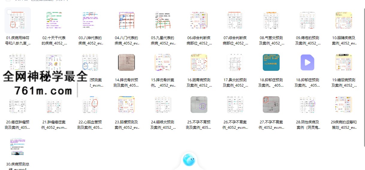 奇门预测疾病课程30集视频