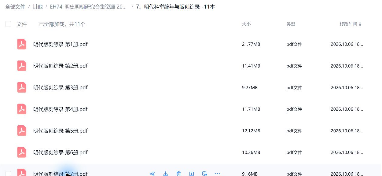 ming_7_01 网盘实际目录截图