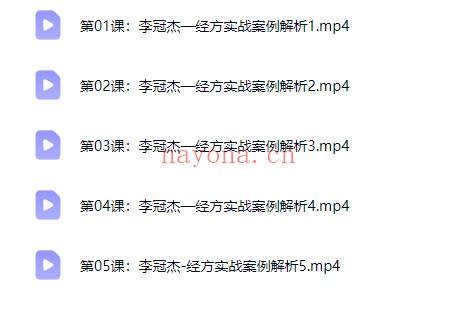 李冠杰《经方实战案例解析》视频5集