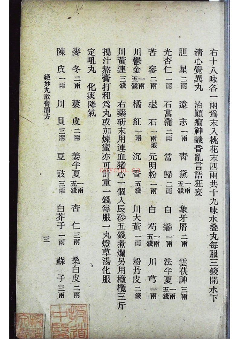 国医周志林编绝妙丸散膏酒方 外科珍奇方 合刊