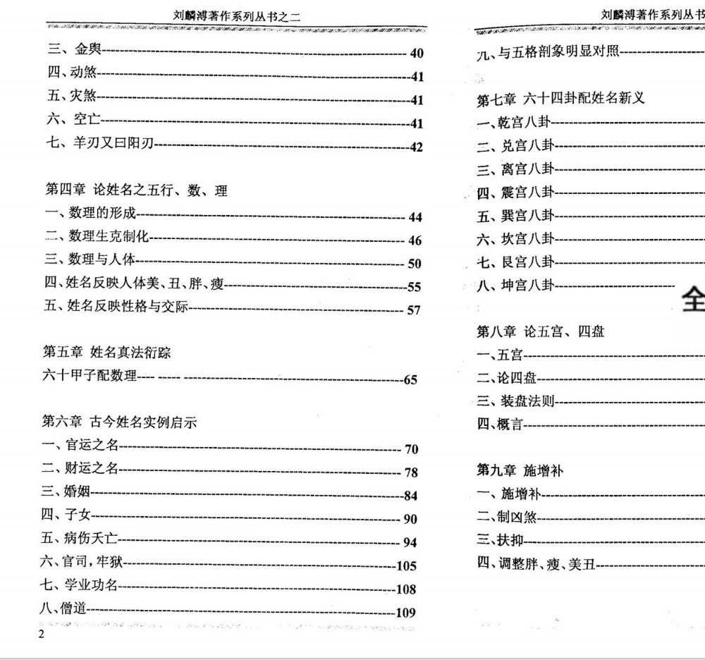 刘麟溥《姓名奇书》上册+下册 540页