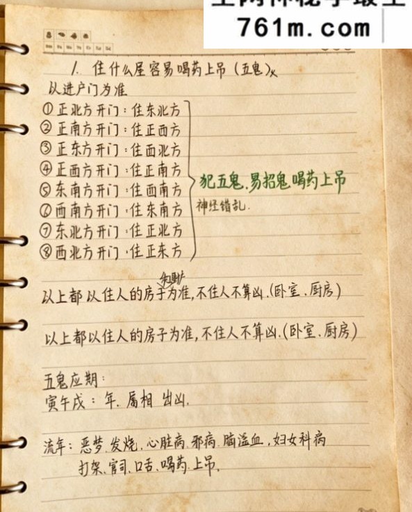 阴阳宅秘本手抄笔记（43页）