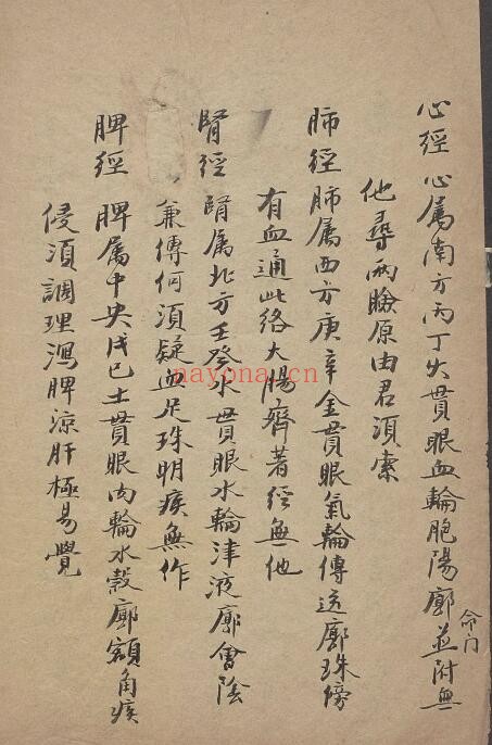 手抄医书《眼科入门》马化龙着139页